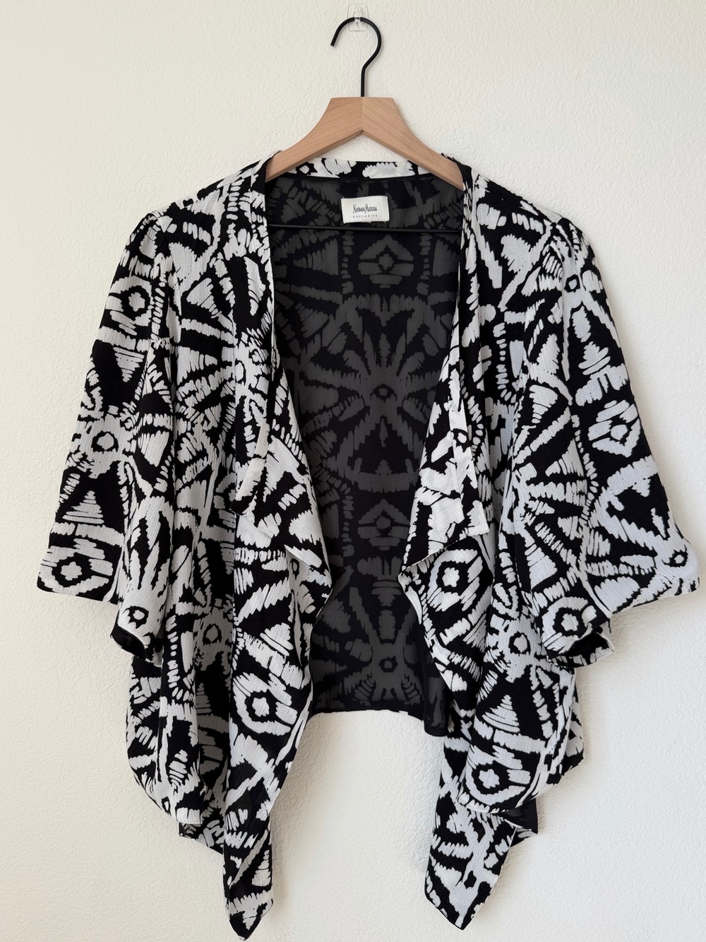 Neiman Marcus Exclusive Geometric Open-Front Cardigan Dolman Sleeve Blazer XL